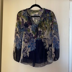Elie Tahari long sleeve silk blouse.